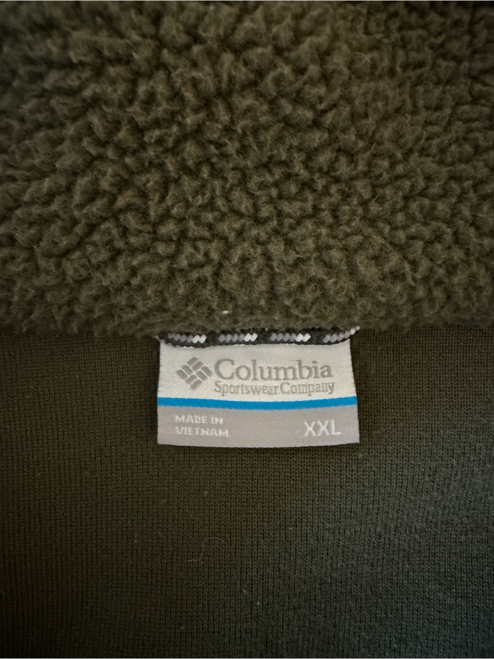 Columbia Men’s Sherpa Fleece Full Zip Jacket Olive Green XXL - Picture 5 of 5